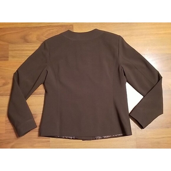 Chico’s Women's Button Front Blazer Jacket size 1 Brown Lined              T 14 - Picture 2 of 5